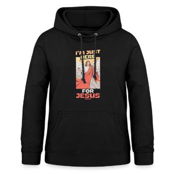 Je suis juste ici pour Jésus - Sweat à capuche Femme - noir - Devant - AI Model Female 172 light (172cm)
