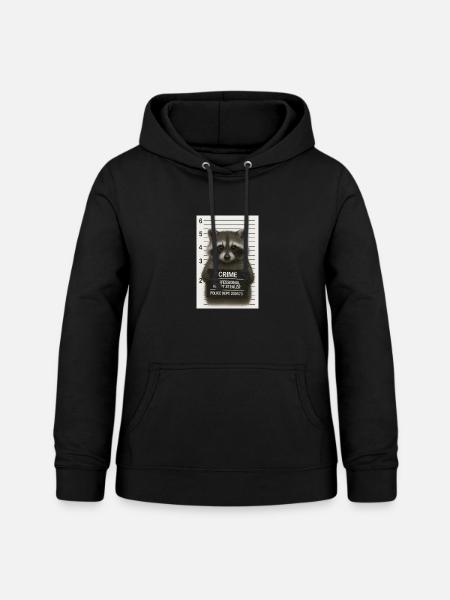Waschbär – Herzklau mit System - Frauen Hoodie - Schwarz