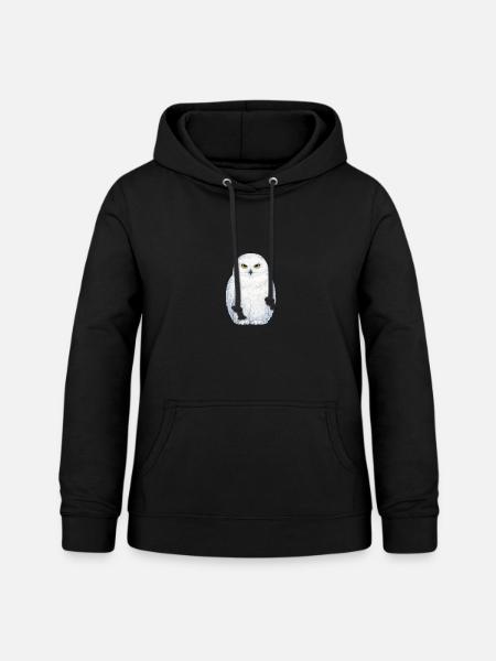 Wasserfarbene Schneeeule Illustration - Frauen Hoodie - Schwarz