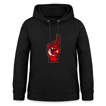 Turkey flag number 1 used - Women's Hoodie - black - Front - AI Model Female 172 light (172cm)