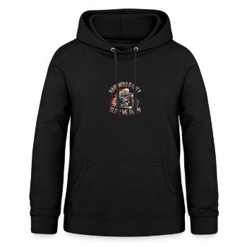Bald Biker Skull Motorcycle Rider Funny Graphic - Frauen Hoodie - Schwarz - Vorne - AI Model Female 172 light (172cm)