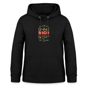 Sprüche Nico - Frauen Hoodie - Schwarz - Vorne - AI Model Female 172 light (172cm)