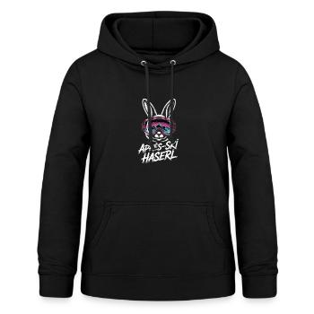 Apres Ski Haserl Hüttengaudi Skifahrerin Skihaserl - Frauen Hoodie - Schwarz - Vorne - AI Model Female 172 light (172cm)