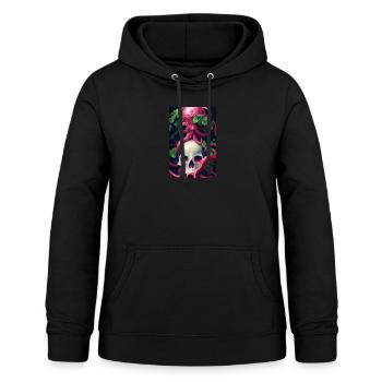 Skull Skull Flowers Tattoo Octopus Octopus Octopus - Women's Hoodie - black - Front - AI Model Female 172 light (172cm)