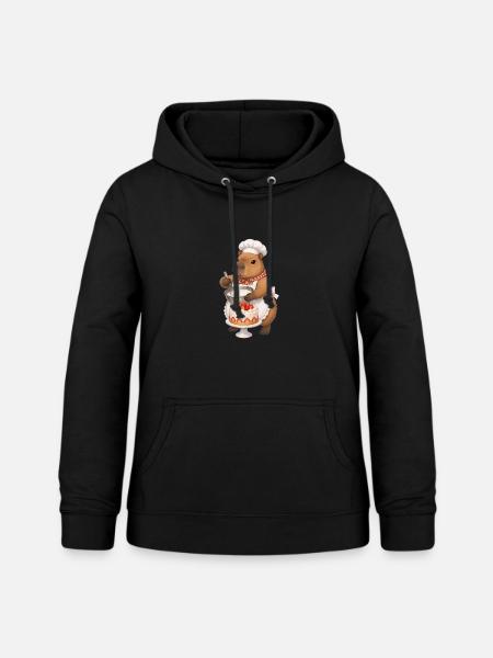 Capybara beim Backen - Frauen Hoodie - Schwarz