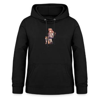 Fille avec chien japonais Shiba Inu - Sweat à capuche Femme - noir - Devant - AI Model Female 172 light (172cm)