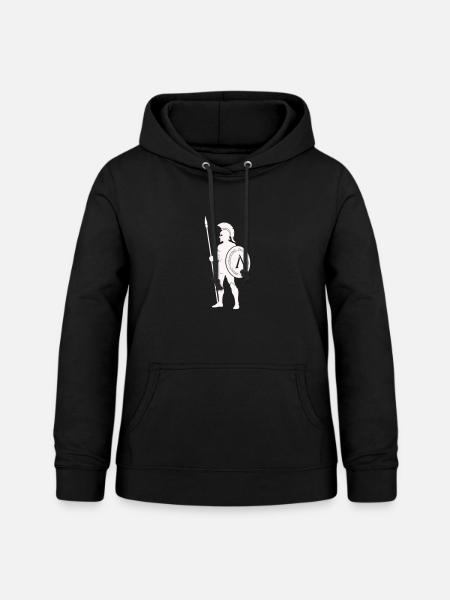Spartanischer Krieger mit Schild - Frauen Hoodie - Schwarz