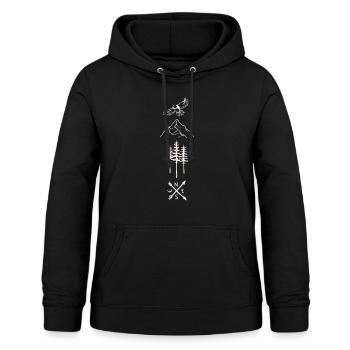 mountain adventure outdoor - Sweat à capuche Femme - noir - Devant - AI Model Female 172 light (172cm)