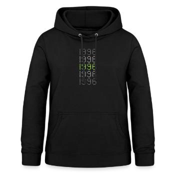 Style 1996 - Frauen Hoodie - Schwarz - Vorne - AI Model Female 172 light (172cm)