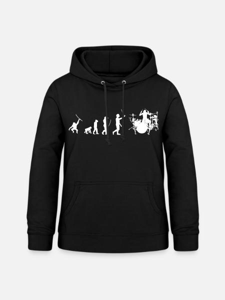 Evolution Drummer - Frauen Hoodie - Schwarz