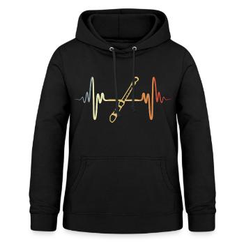 Flûte rétro - Sweat à capuche Femme - noir - Devant - AI Model Female 172 light (172cm)