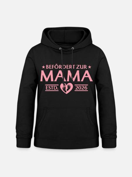 Befördert zur Mama 2026 Mutterschaft - Frauen Hoodie - Schwarz