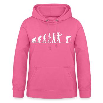 Karneval Evolution – Vom Affen zum Narren - Frauen Hoodie - Pink - Vorne - AI Model Female 172 light (172cm)