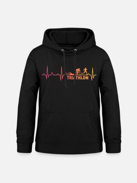 Triathlon herzschlag triathlete triathletin - Frauen Hoodie - Schwarz