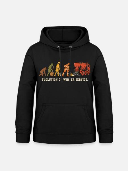 Evolution Of Winter Service - Frauen Hoodie - Schwarz