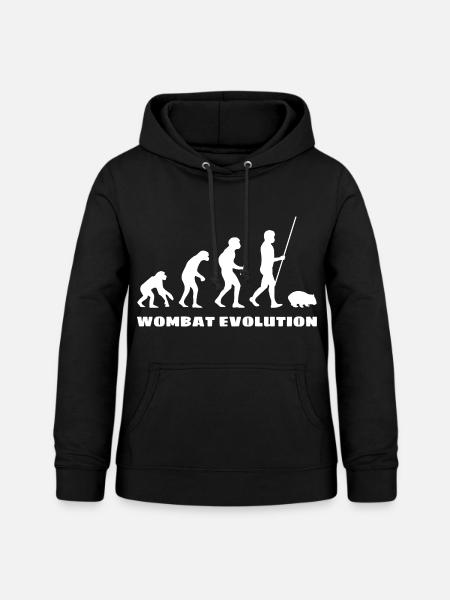 Wombat Evolution Australien Tier Silhouette - Frauen Hoodie - Schwarz