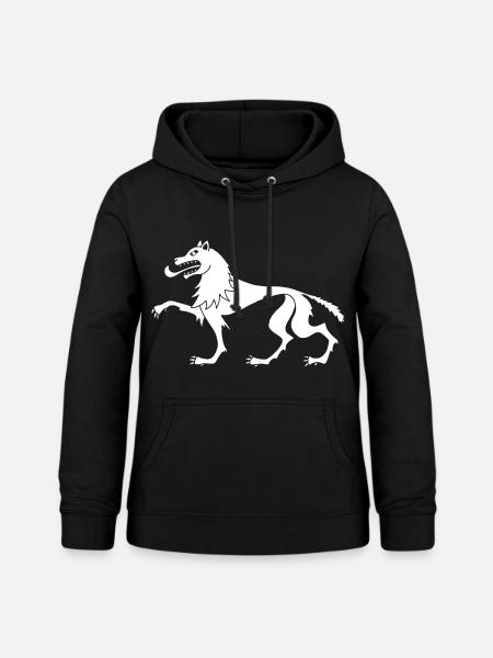 Mittelalterlicher Weißer Wolf - Frauen Hoodie - Schwarz