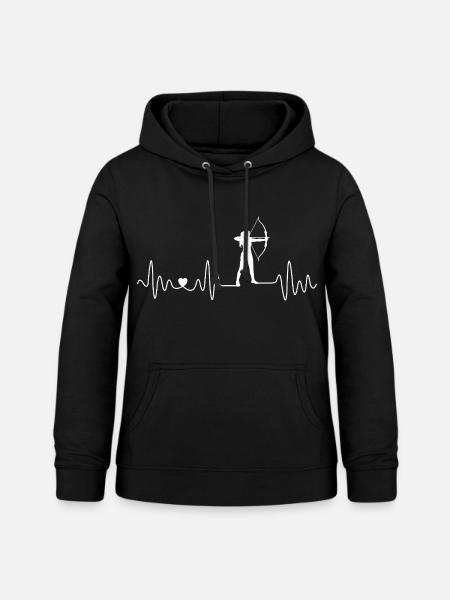 Bogenschießen Herzschlag Frauen Mädchen Schützin - Frauen Hoodie - Schwarz