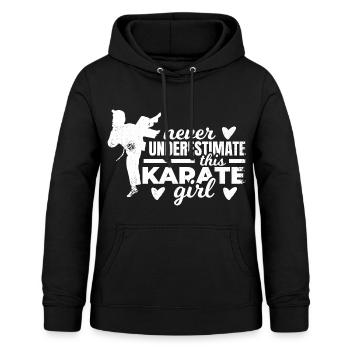 Karate Mädchen - Frauen Hoodie - Schwarz - Vorne - AI Model Female 172 light (172cm)