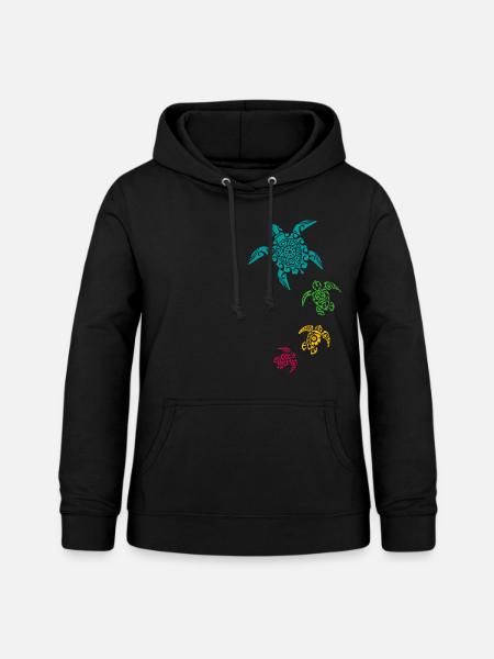 Schildkröten - Frauen Hoodie - Schwarz