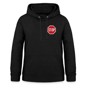 Stop stop panneau de signalisation - Sweat à capuche Femme - noir - Devant - AI Model Female 172 light (172cm)