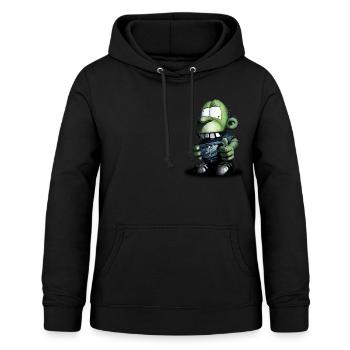 Little green goblin goblin with sneakers - Women's Hoodie - black - Front - AI Model Female 172 light (172cm)