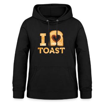 I love toast, toast lover, gift - Women's Hoodie - black - Front - AI Model Female 172 light (172cm)