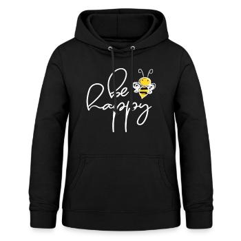 Be Happy - Frauen Hoodie - Schwarz - Vorne - AI Model Female 172 light (172cm)