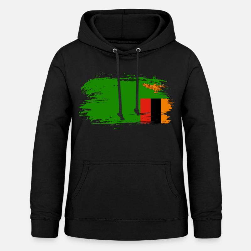 Drapeau drapeau Zambie - Sweat à capuche Femme - noir