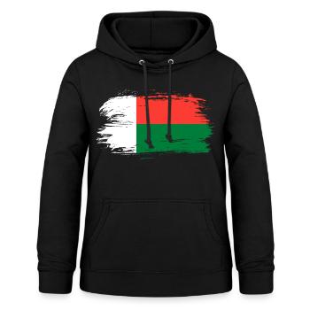 Bannière du drapeau de Madagascar - Sweat à capuche Femme - noir - Devant - AI Model Female 172 light (172cm)
