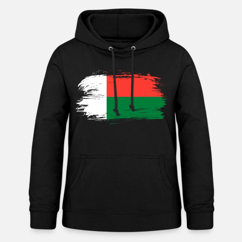 Bannière du drapeau de Madagascar - Sweat à capuche Femme - noir