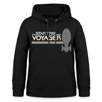 Star Trek Voyager Regenbogen Logo - Frauen Hoodie - Schwarz - Vorne - AI Model Female 172 light (172cm)