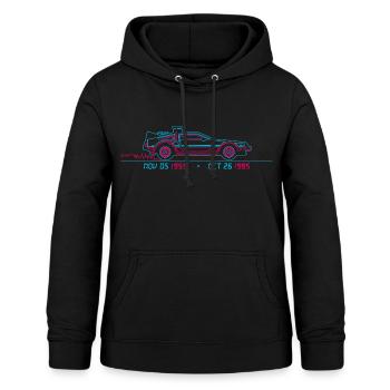 Retour Vers Le Futur Données Voyage Dans Le Temps - Sweat à capuche Femme - noir - Devant - AI Model Female 172 light (172cm)
