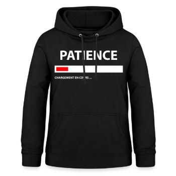 Loading Patience - Sweat à capuche Femme - noir - Devant - AI Model Female 172 light (172cm)