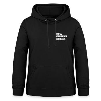 Geschenk Lehrer. Kaffee. Korrigieren. Überleben. - Frauen Hoodie - Schwarz - Vorne - AI Model Female 172 light (172cm)