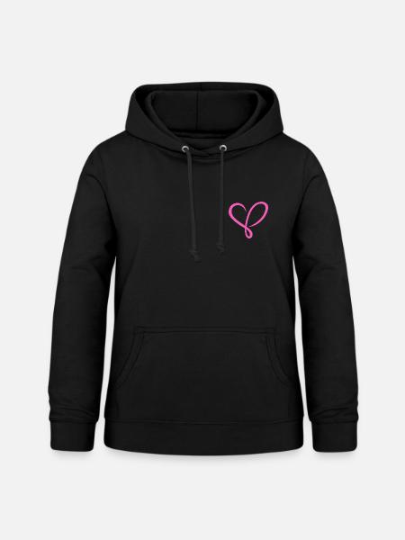 Herz pink - Frauen Hoodie - Schwarz