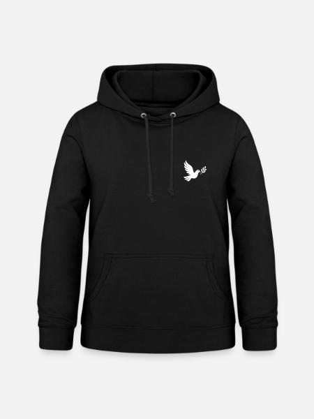 Peace Dove Outline Design - Frauen Hoodie - Schwarz