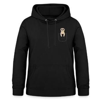 Brusttasche Erdmännchen - Frauen Hoodie - Schwarz - Vorne - AI Model Female 172 light (172cm)