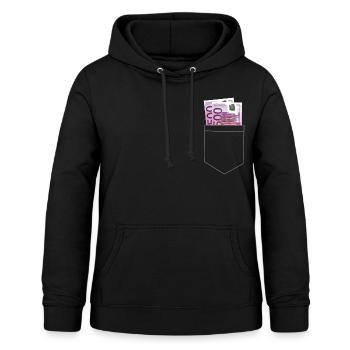 Money in pocket - Women's Hoodie - black - Front - AI Model Female 172 light (172cm)