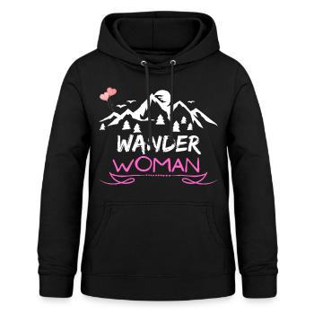 Wander Woman Berg Mädel Outdoor Hobby Geschenk - Frauen Hoodie - Schwarz - Vorne - AI Model Female 172 light (172cm)