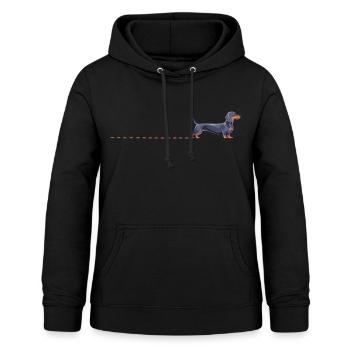 Dackel Hunde Spuren Teckel Dackelspuren Dachshund - Frauen Hoodie - Schwarz - Vorne - AI Model Female 172 light (172cm)
