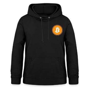 Bitcoin, Coin, Logo, Hodl, Crypto, Symbole, Fan - Sweat à capuche Femme - noir - Devant - AI Model Female 172 light (172cm)
