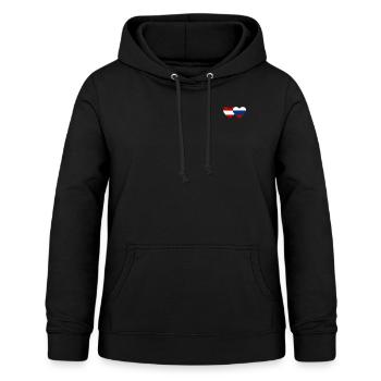 Autriche Russie Flag Coeur - Sweat à capuche Femme - noir - Devant - AI Model Female 172 light (172cm)