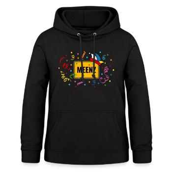 Meenz Fastnacht Fasching Ortsschild Narrenkappe - Frauen Hoodie - Schwarz - Vorne - AI Model Female 172 light (172cm)