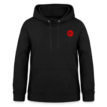 18+ Clean - Frauen Hoodie - Schwarz - Vorne - AI Model Female 172 light (172cm)