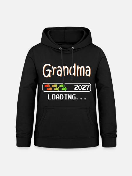 Werdende Oma 2027 loading zukünftige Großmutter - Frauen Hoodie - Schwarz