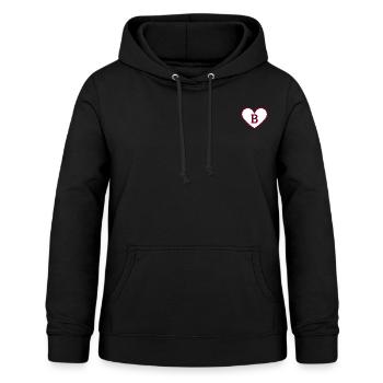 Buchstabe b Herz Sport Trend Burgund - Geschenkidee - Frauen Hoodie - Schwarz - Vorne - AI Model Female 172 light (172cm)