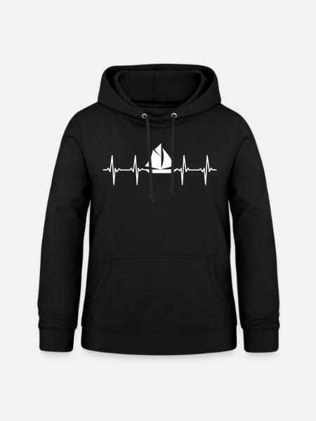 Voile au rythme cardiaque - Sweat à capuche Femme - noir