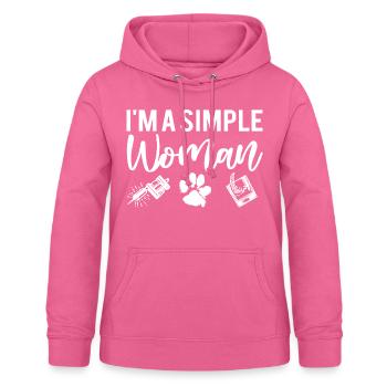 I'M A SIMPLE WOMAN Hunde Tattoos Party - Frauen Hoodie - Pink - Vorne - AI Model Female 172 light (172cm)