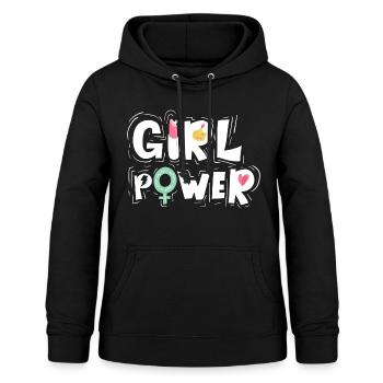 GIRL POWER - Women's Hoodie - black - Front - AI Model Female 172 light (172cm)